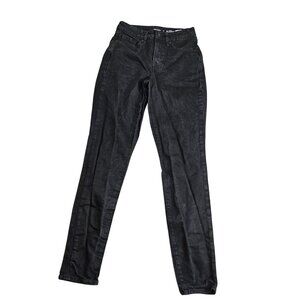 Old Navy OG Straight Jeans Womens 4 Tall Gray Charcoal Wash High Rise Stretch